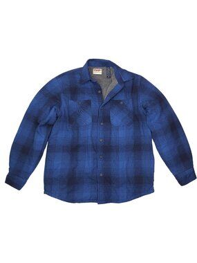 Wrangler Authentics Plaid Sherpa-Lined Flannel Jacket Shacket Mens Medium